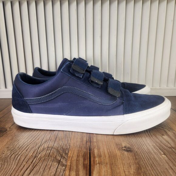 Vans Prison Issue Old Skool Mens Sz 12 Navy Blue Triple Strap Low Sneakers Shoes - Picture 1 of 9